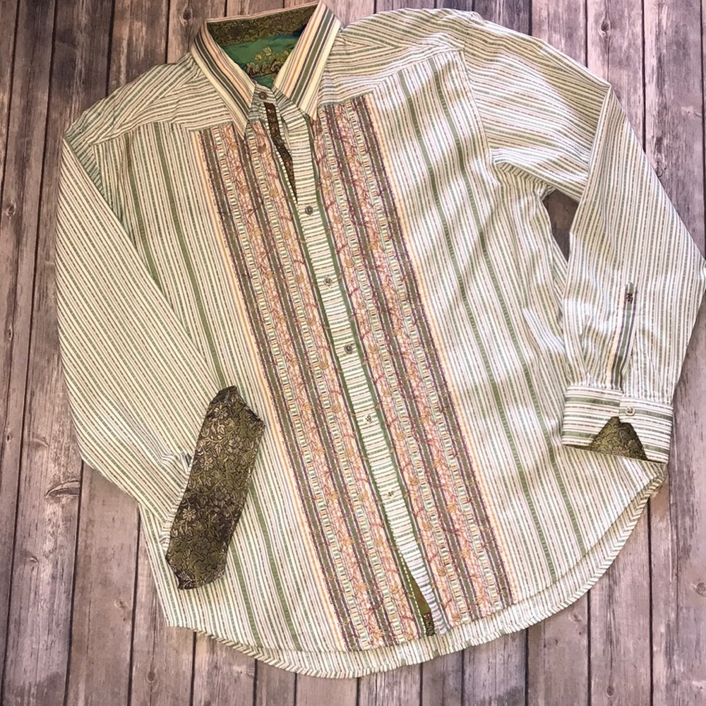 Robert Graham Striped Embroidered Shirt